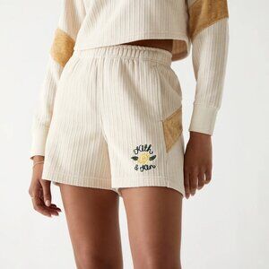 Kith Women Rayne Bonded Pointelle Short - Cream and Gold - XS